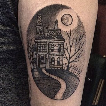 Grey-Ink-Haunted-House-Tattoo-by-Susan-Konig.jpg