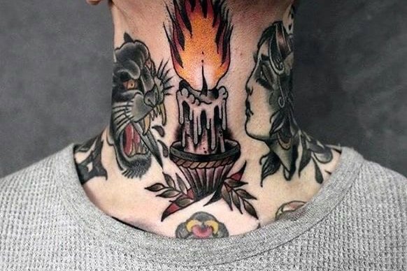 Тату на шее 020