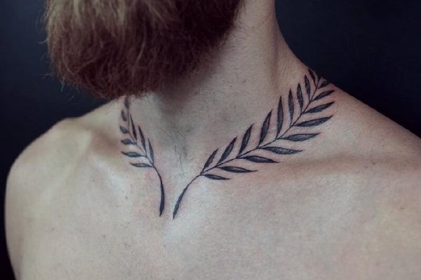 Тату на шее 023