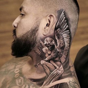 Тату на шее 032