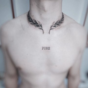 Тату на шее 048