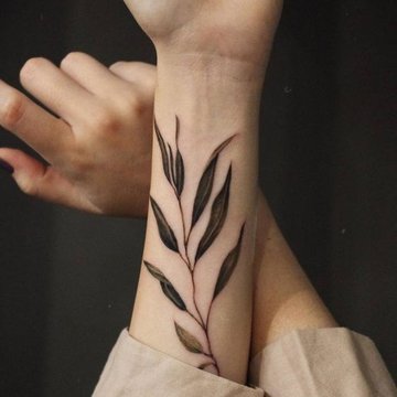 тату листья 50